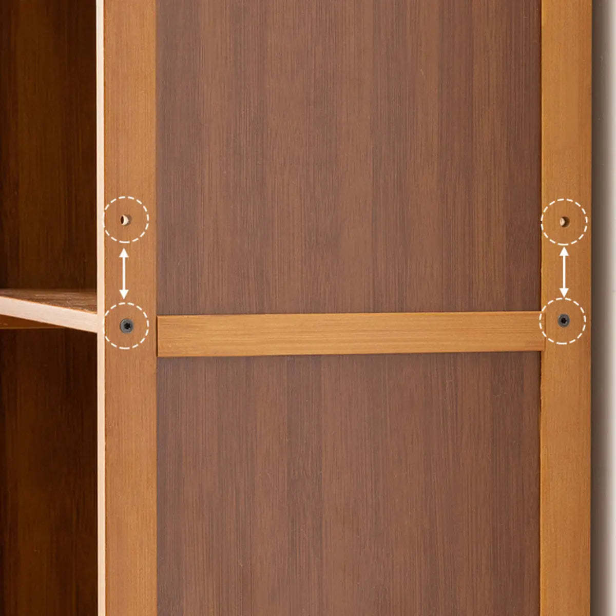 Brown Wood Narrow Display Cabinet — Cabinet Not Included