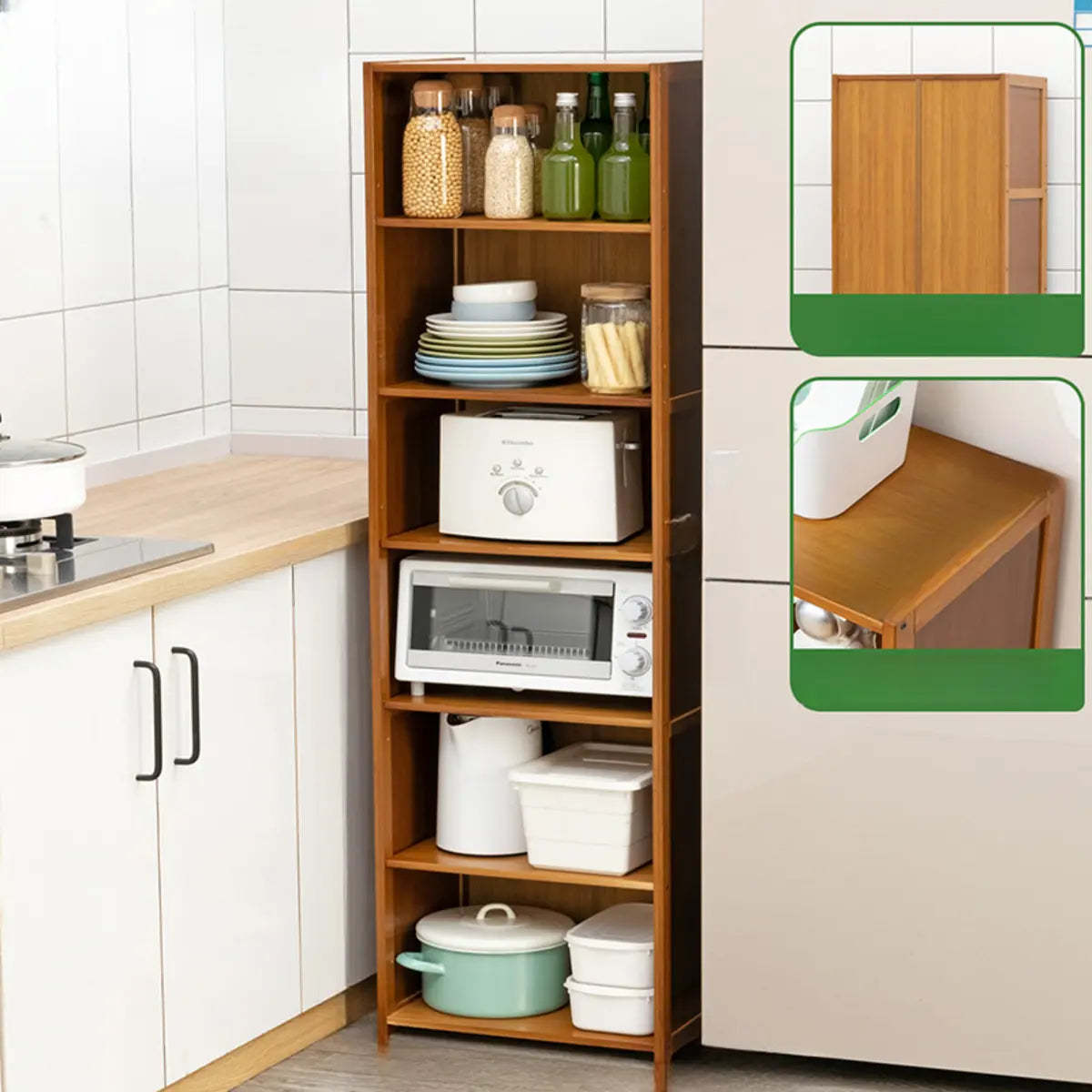 Brown Wood Narrow Display Cabinet
