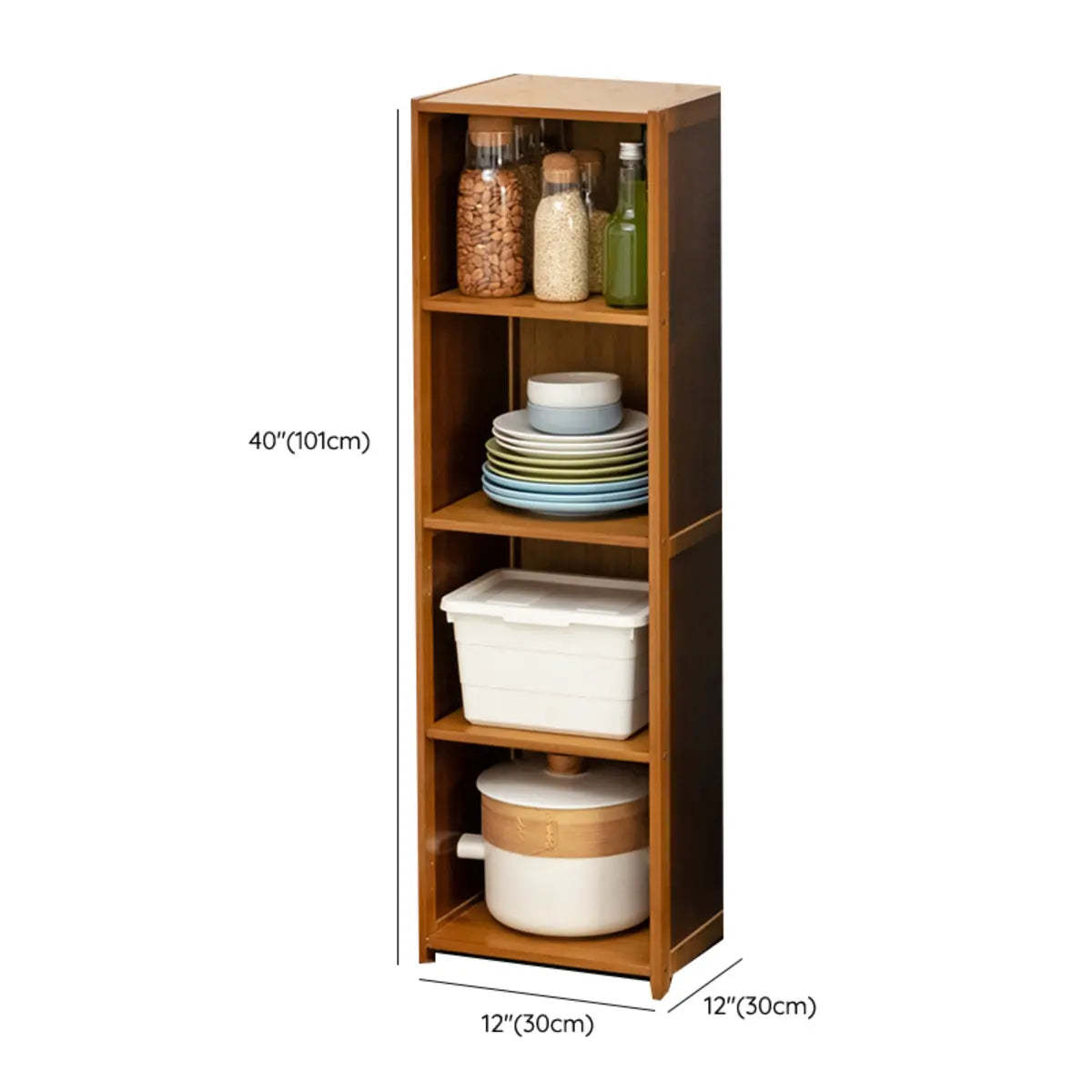 Brown Wood Narrow Display Cabinet
