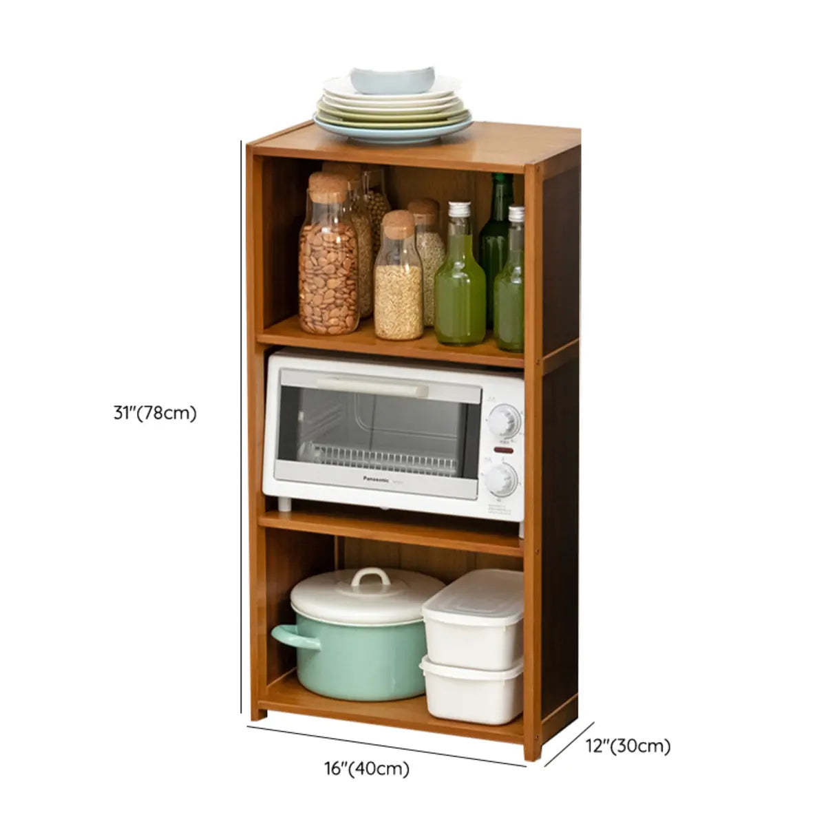 Brown Wood Narrow Display Cabinet