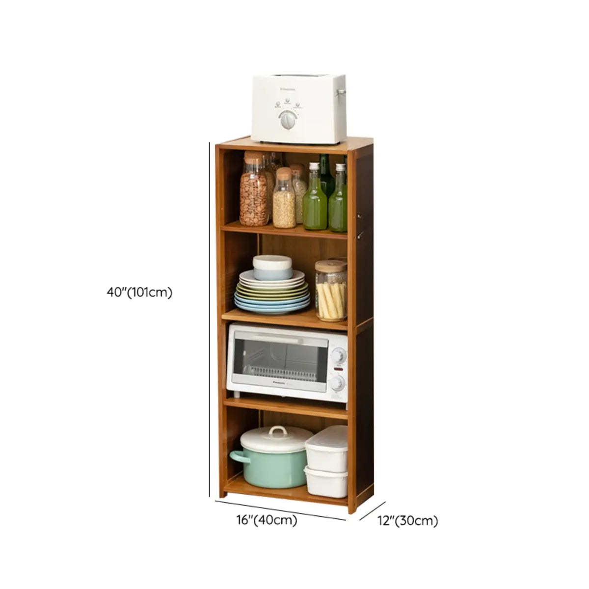 Brown Wood Narrow Display Cabinet