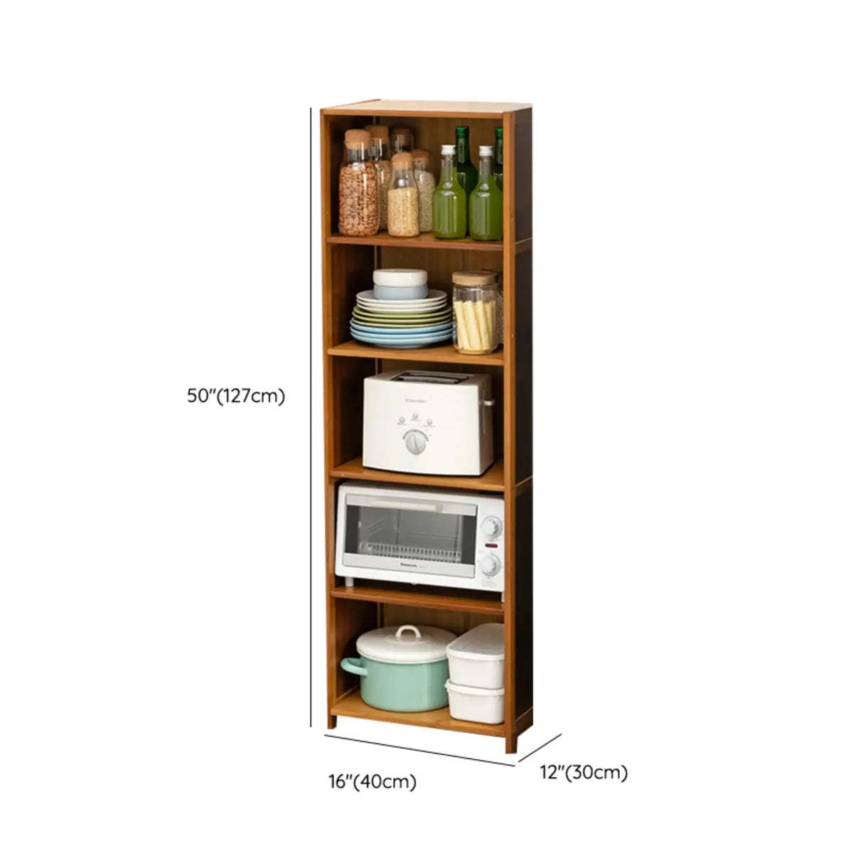 Brown Wood Narrow Display Cabinet