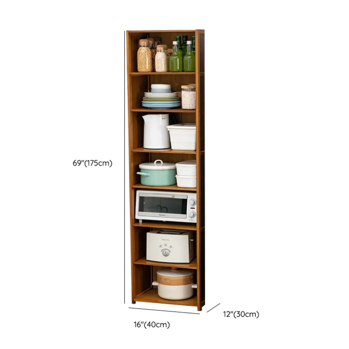 Brown Wood Narrow Display Cabinet
