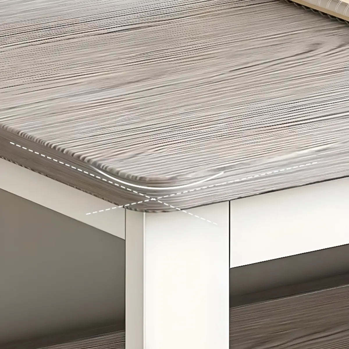 Brown Wood Writing Desk with Tableside Drawers