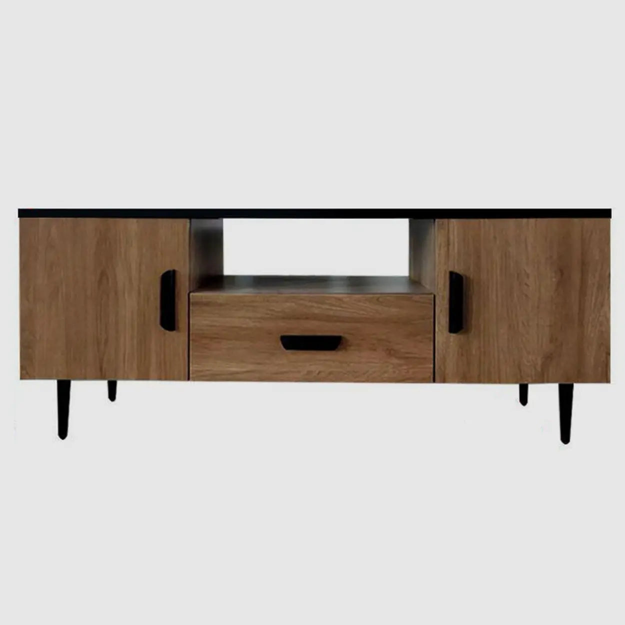Brown Wood Drawer Cabinet Rectangular TV Stand