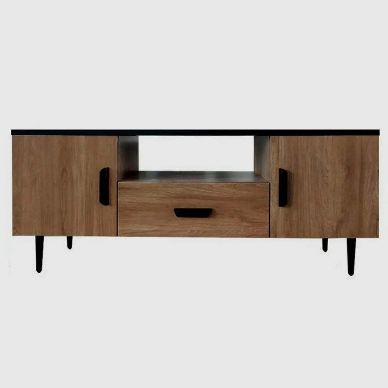 Brown Wood Drawer Cabinet Rectangular TV Stand