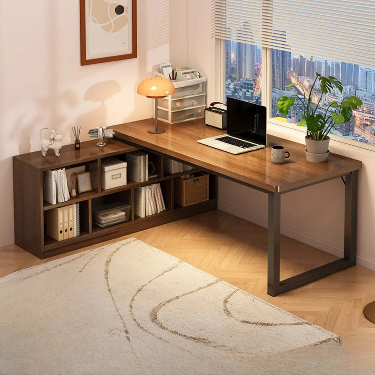 Modern writing desk brown wood desks