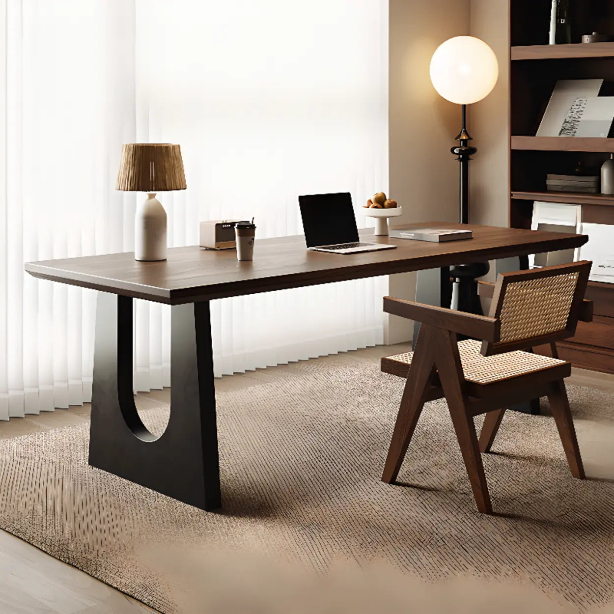 Brown Wood Home Office Writing Desk