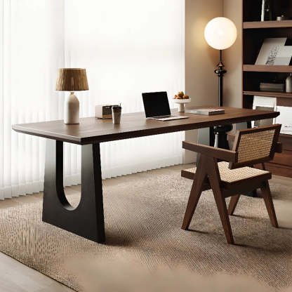 Brown Wood Home Office Writing Desk — Table Only