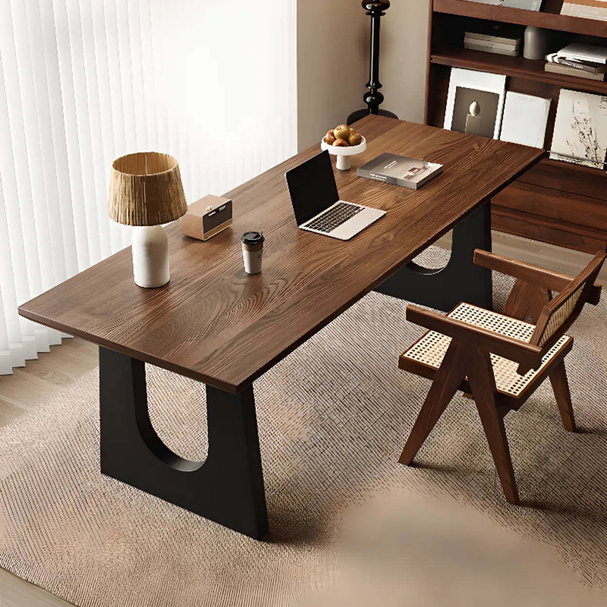 Brown Wood Home Office Writing Desk — Table Only