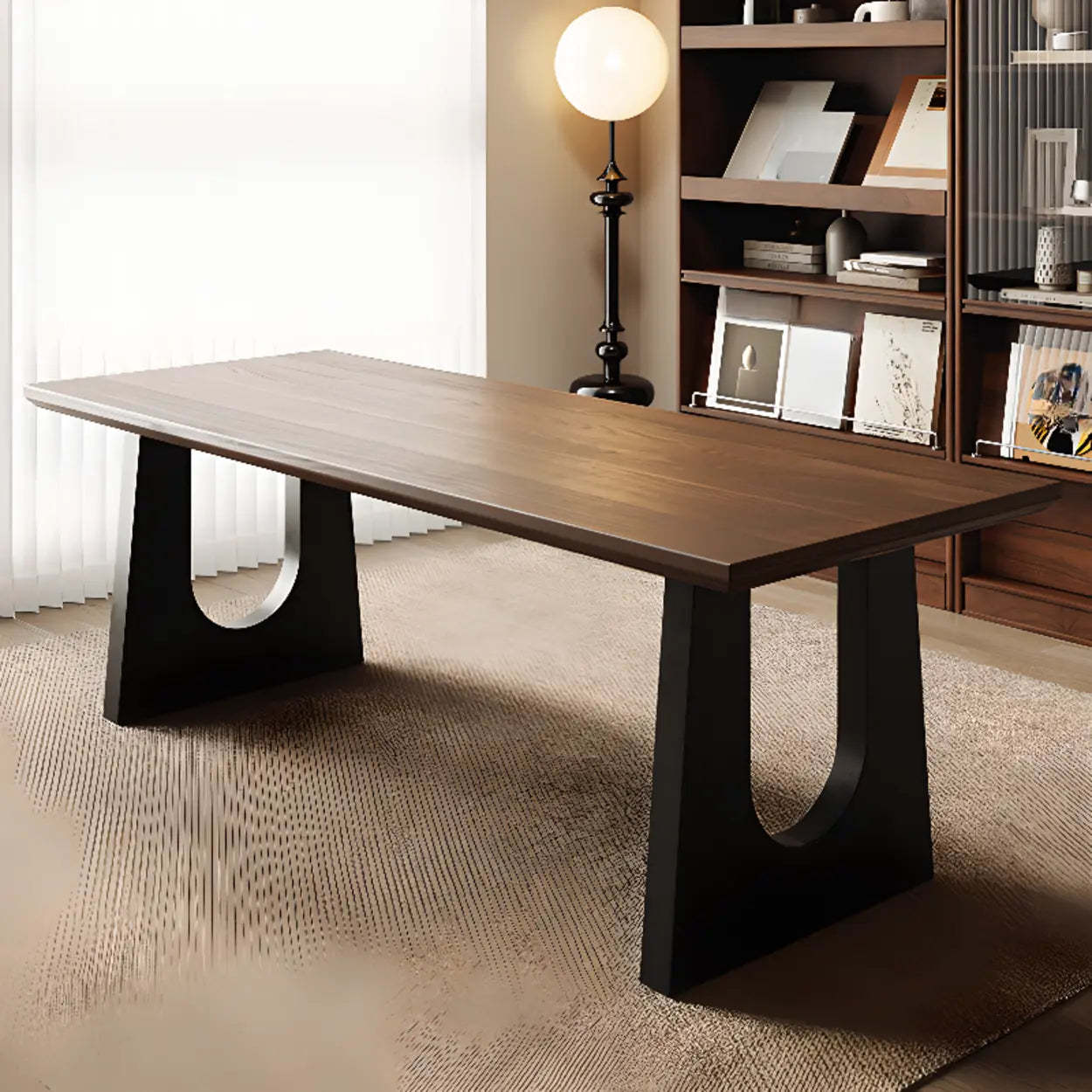 Brown Wood Home Office Writing Desk — Table Only