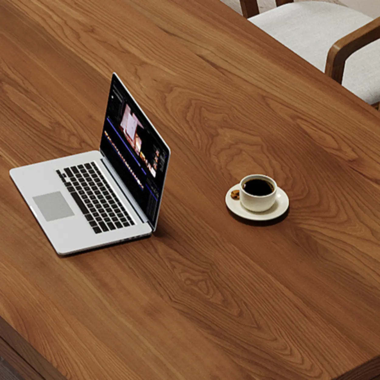 Brown Rectangular Writing Desk for Eight — Table Only