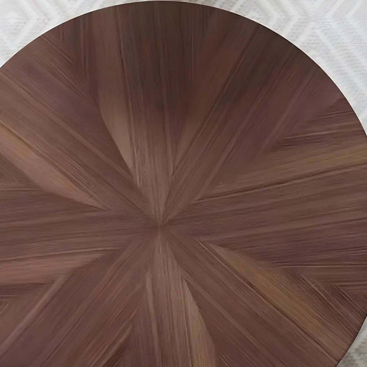 Brown Wood Texture Round Storage Coffee Table
