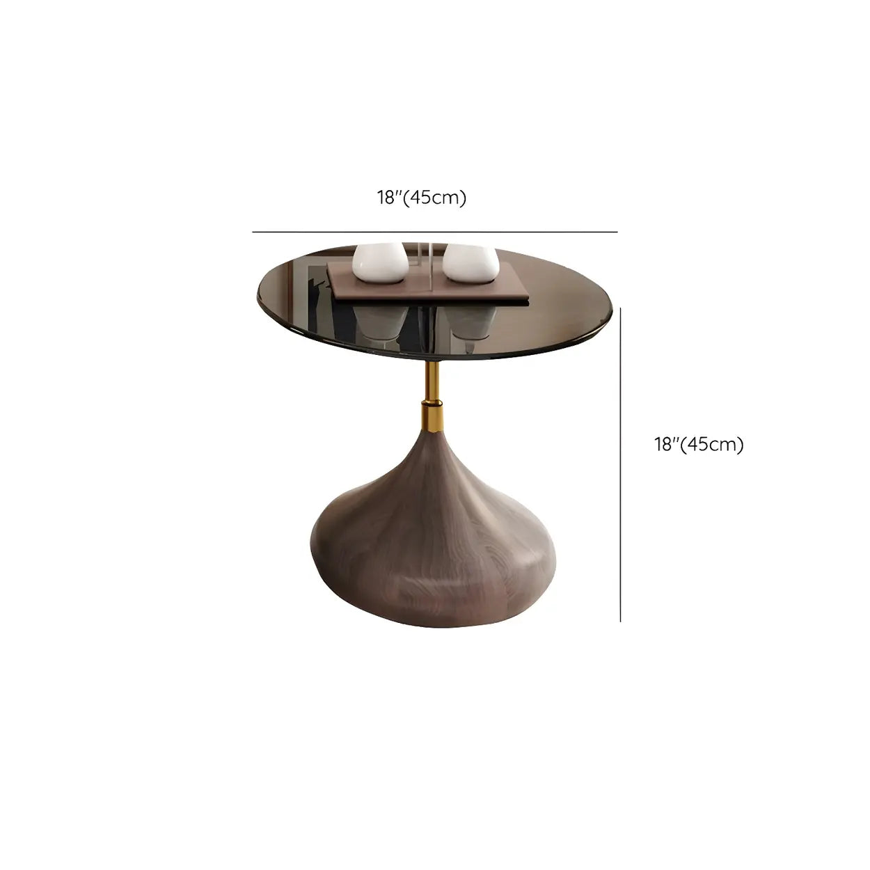 Brown Wood Texture Round Storage Coffee Table