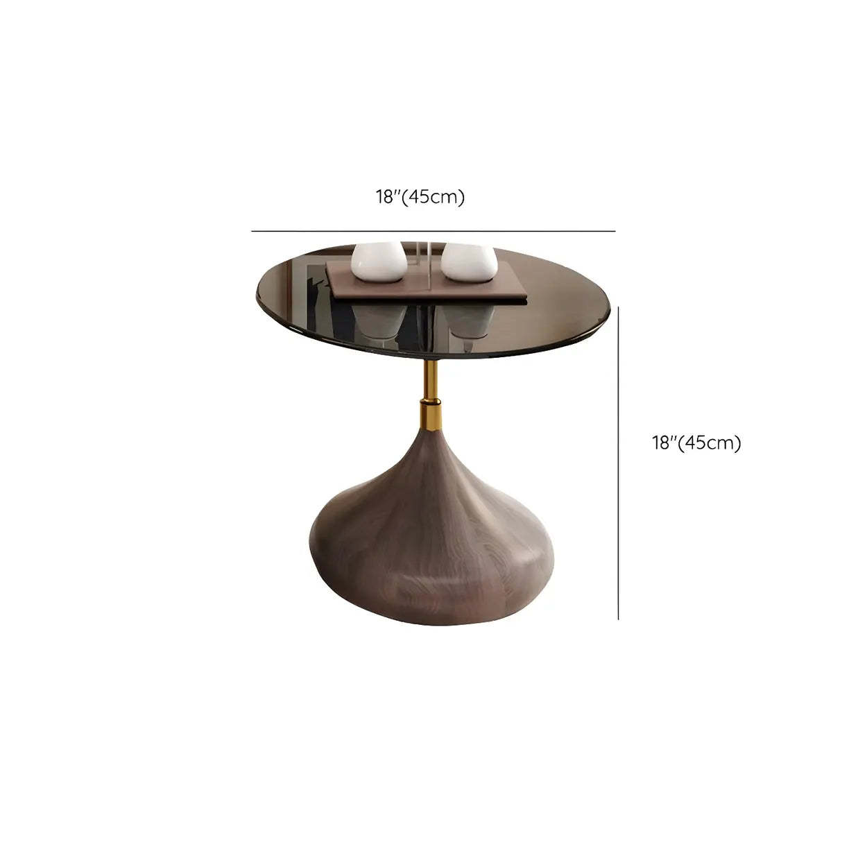 Brown Wood Texture Round Storage Coffee Table