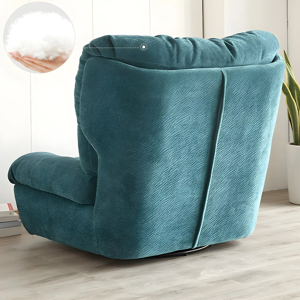 Brown Yellow Tufted Back Armless Wood Side Chair
