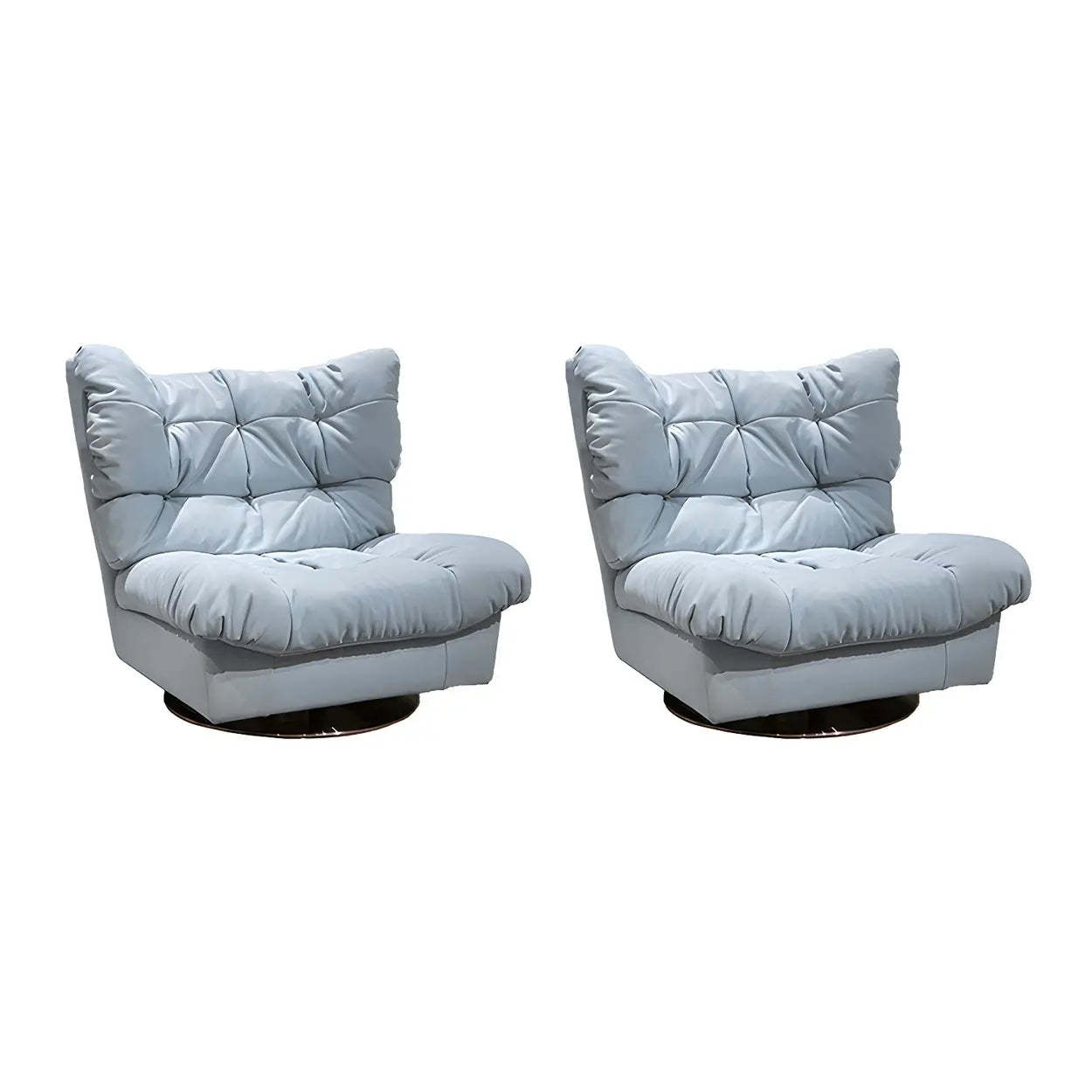 Brown Yellow Tufted Back Armless Wood Side Chair — Brown/ Yellow / 2 Piece Set
