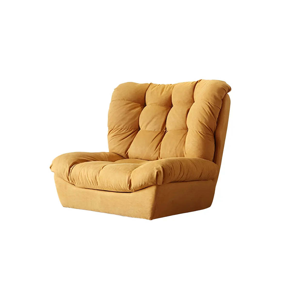 Brown Yellow Tufted Back Armless Wood Side Chair — Navy / 1 Piece