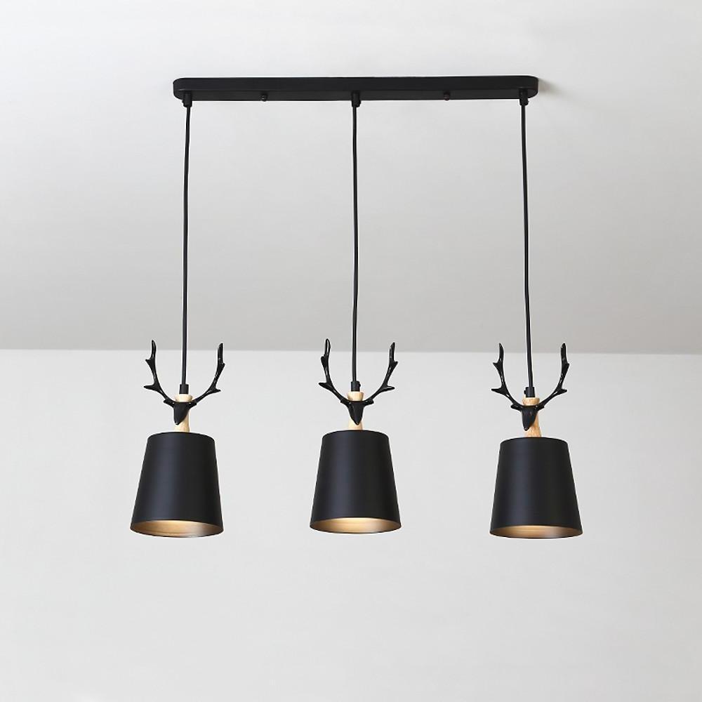 3 Light Antler Design LED Country Chandeliers Hanging Ceiling Lights-Lighom