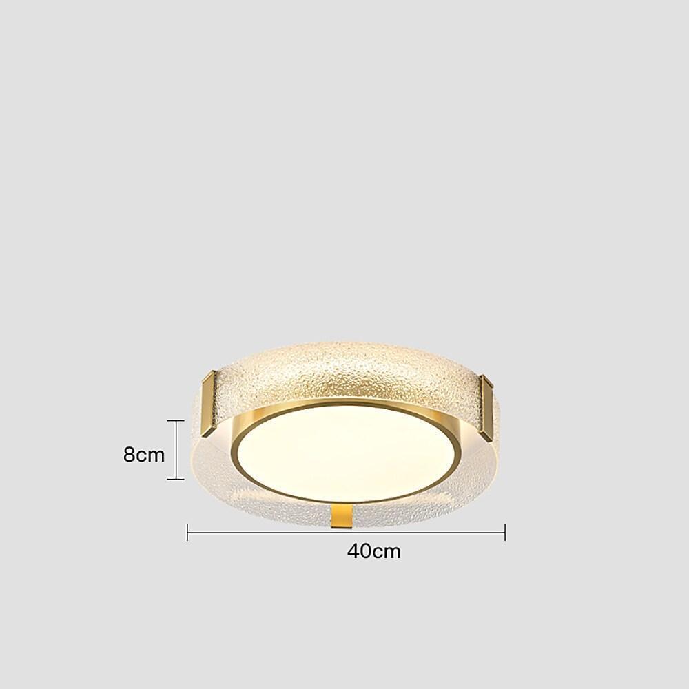 Circular Glass Copper LED Nordic Ceiling Lights Flush Mount Lighting-Lighom