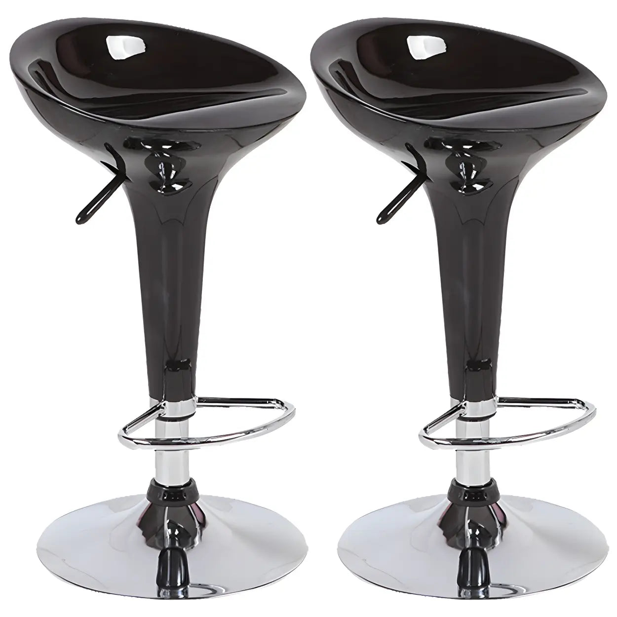 Adjustable Swivel Pedestal Bar Stool with Chrome Base