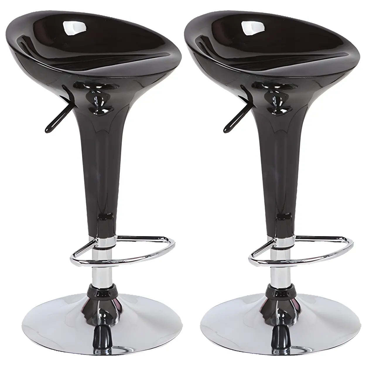 Adjustable Swivel Pedestal Bar Stool with Chrome Base