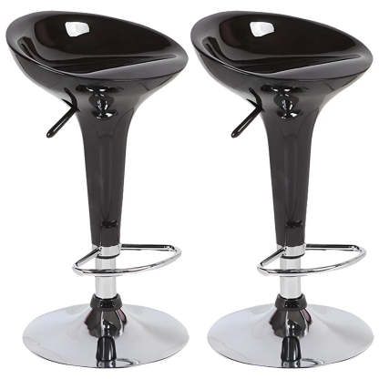 Adjustable Swivel Pedestal Bar Stool with Chrome Base