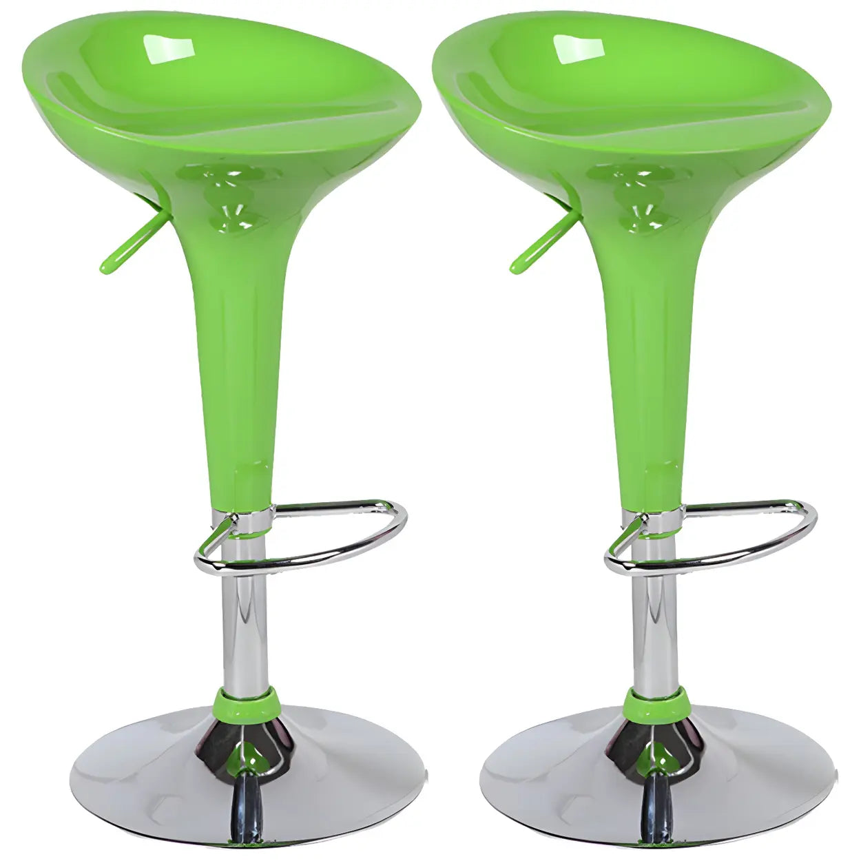 Adjustable Swivel Pedestal Bar Stool with Chrome Base
