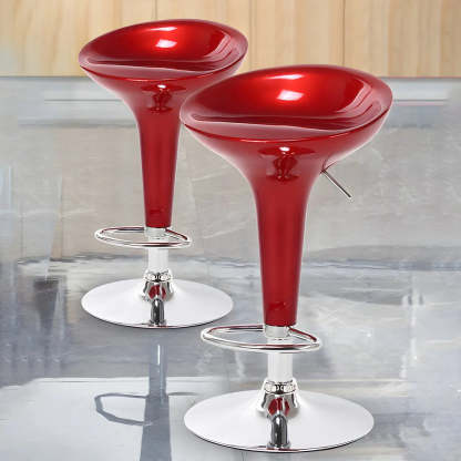 Adjustable Swivel Pedestal Bar Stool with Chrome Base