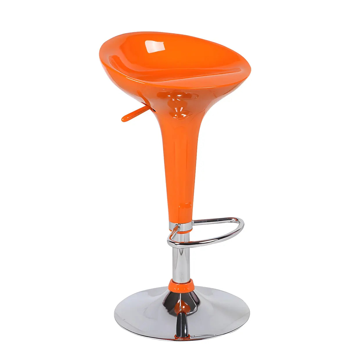 Adjustable Swivel Pedestal Bar Stool with Chrome Base