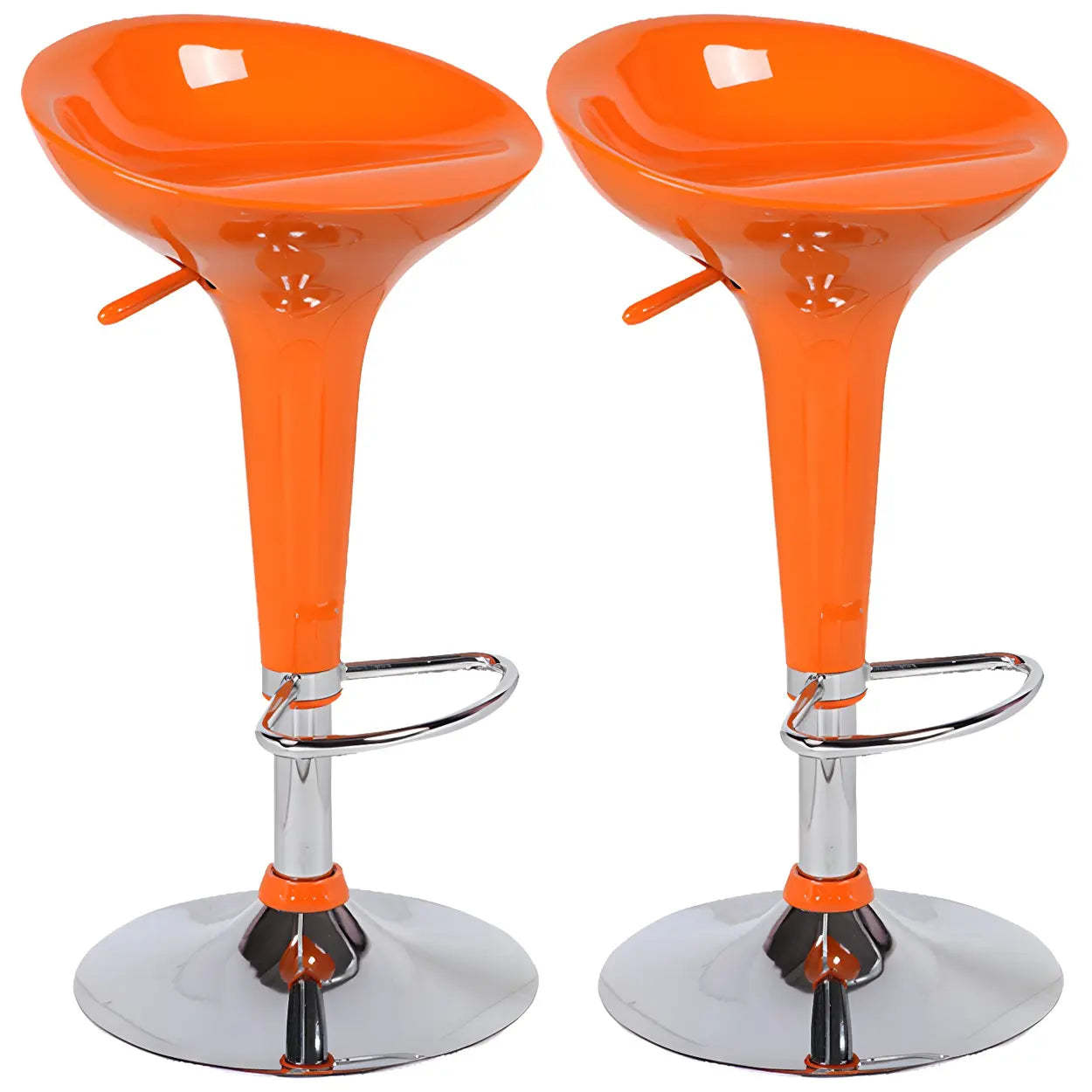 Adjustable Swivel Pedestal Bar Stool with Chrome Base
