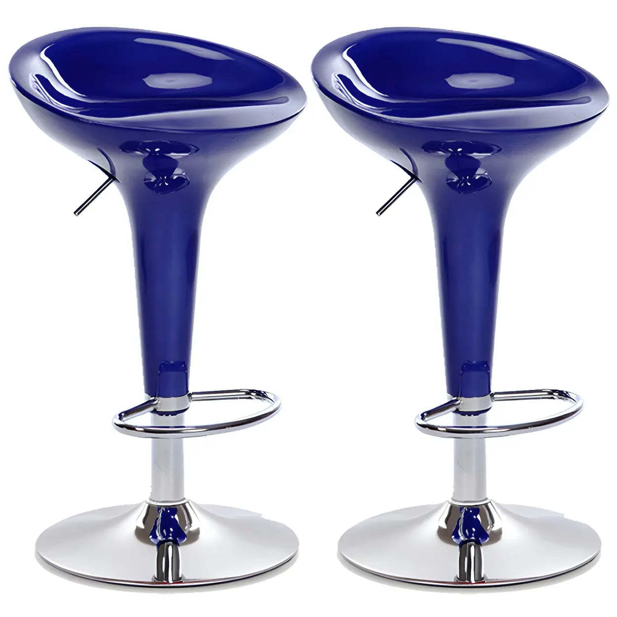 Adjustable Swivel Pedestal Bar Stool with Chrome Base