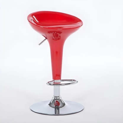 Adjustable Swivel Pedestal Bar Stool with Chrome Base