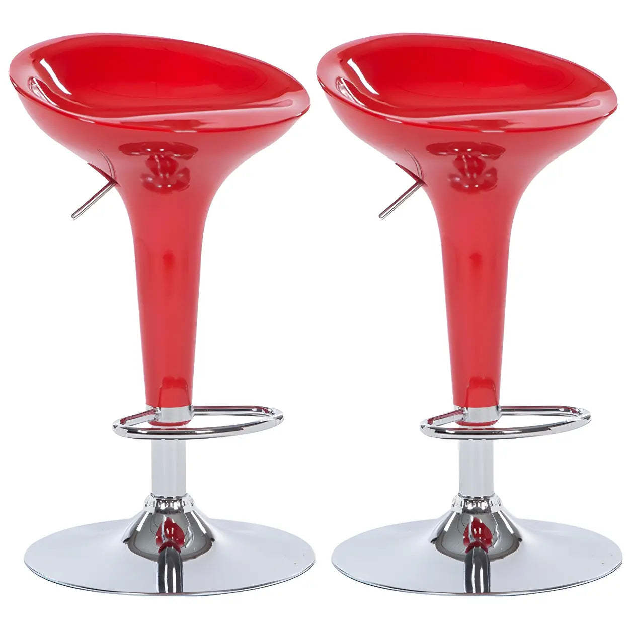 Adjustable Swivel Pedestal Bar Stool with Chrome Base