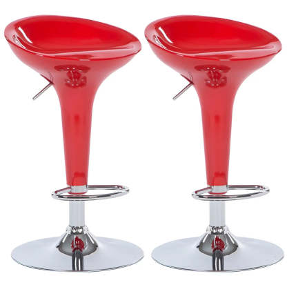 Adjustable Swivel Pedestal Bar Stool with Chrome Base