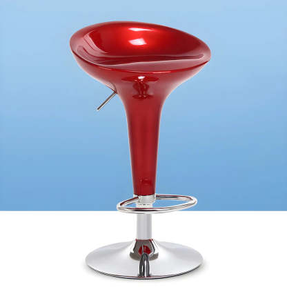 Adjustable Swivel Pedestal Bar Stool with Chrome Base