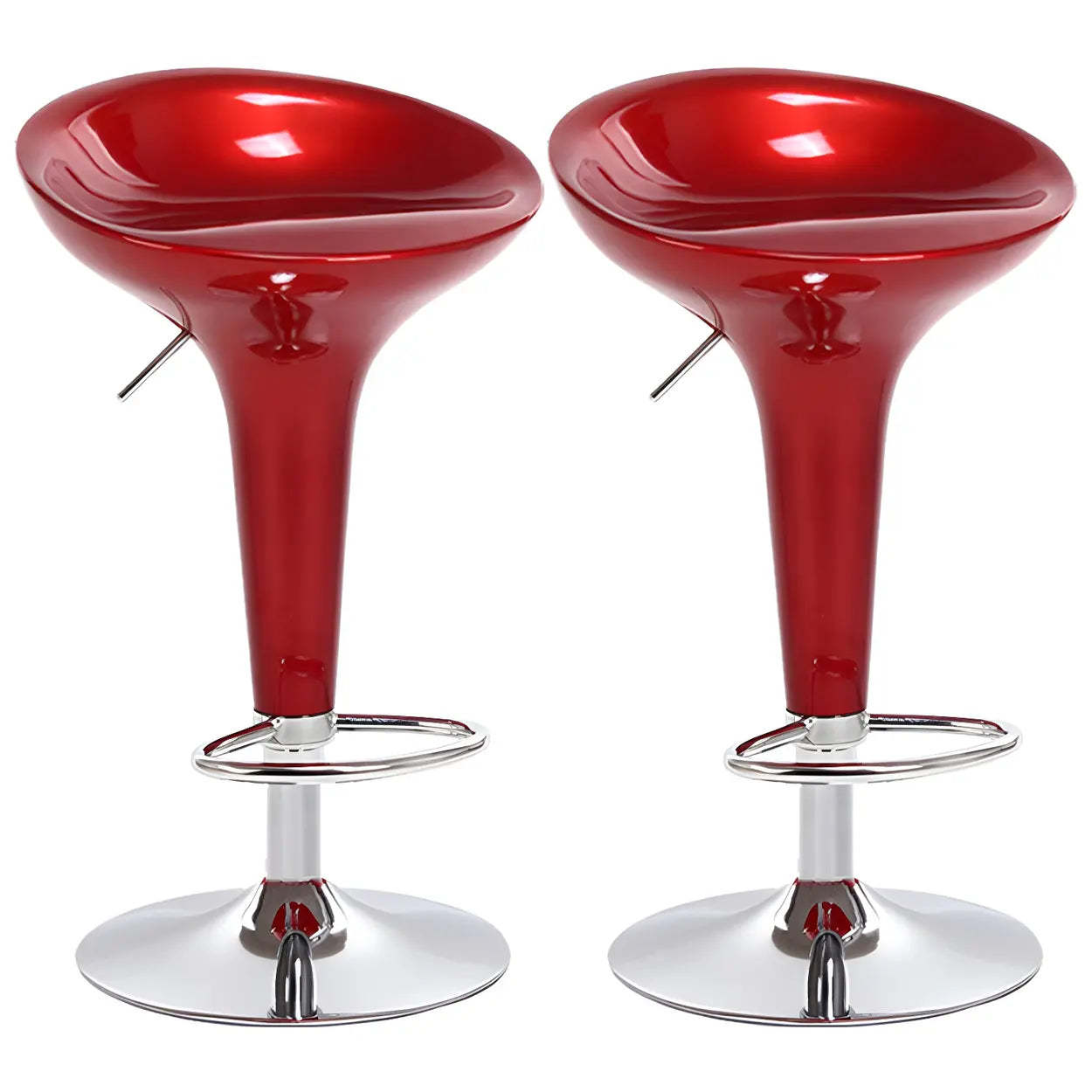 Adjustable Swivel Pedestal Bar Stool with Chrome Base