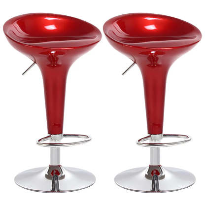 Adjustable Swivel Pedestal Bar Stool with Chrome Base