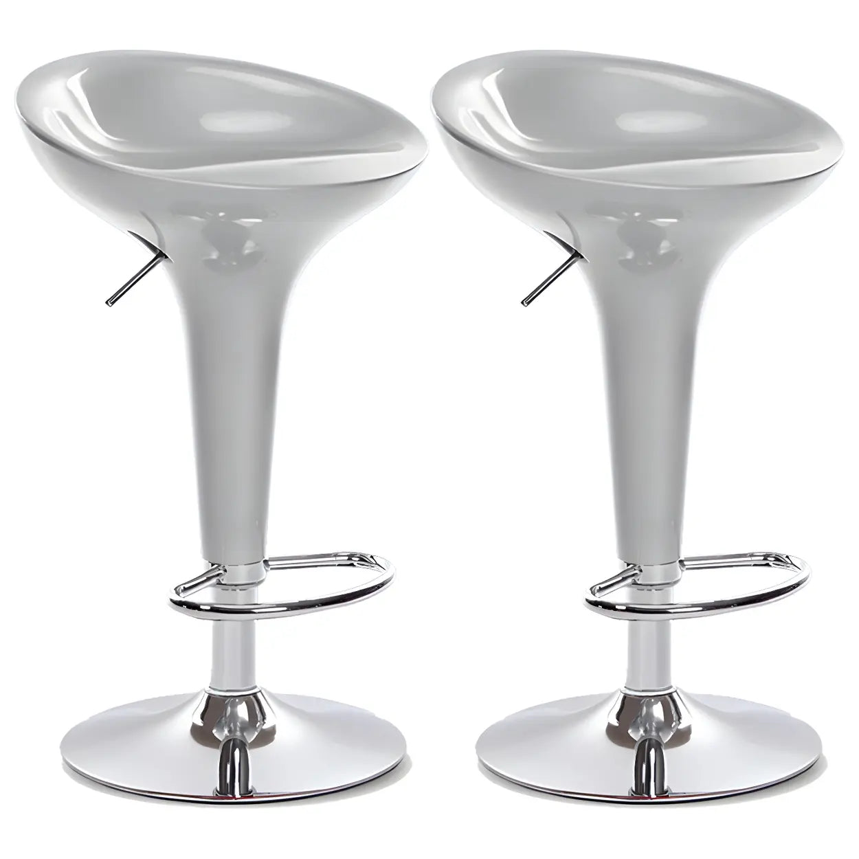 Adjustable Swivel Pedestal Bar Stool with Chrome Base
