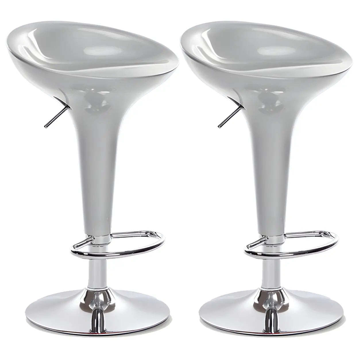 Adjustable Swivel Pedestal Bar Stool with Chrome Base