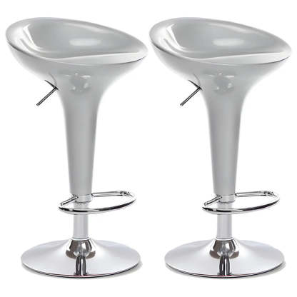 Adjustable Swivel Pedestal Bar Stool with Chrome Base