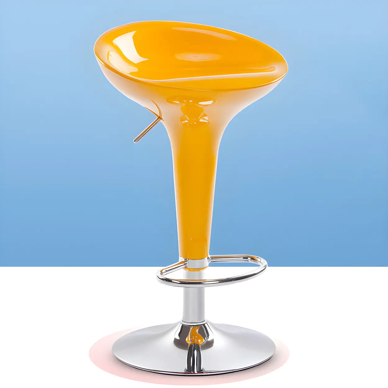 Adjustable Swivel Pedestal Bar Stool with Chrome Base