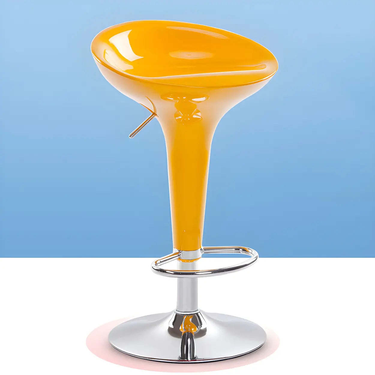 Adjustable Swivel Pedestal Bar Stool with Chrome Base