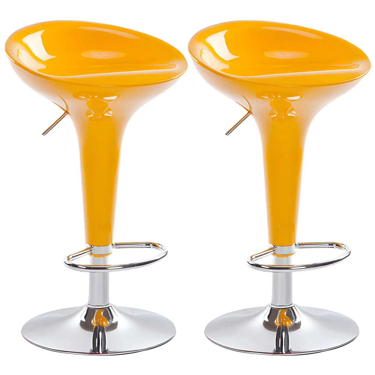 Adjustable Swivel Pedestal Bar Stool with Chrome Base