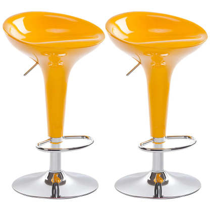 Adjustable Swivel Pedestal Bar Stool with Chrome Base