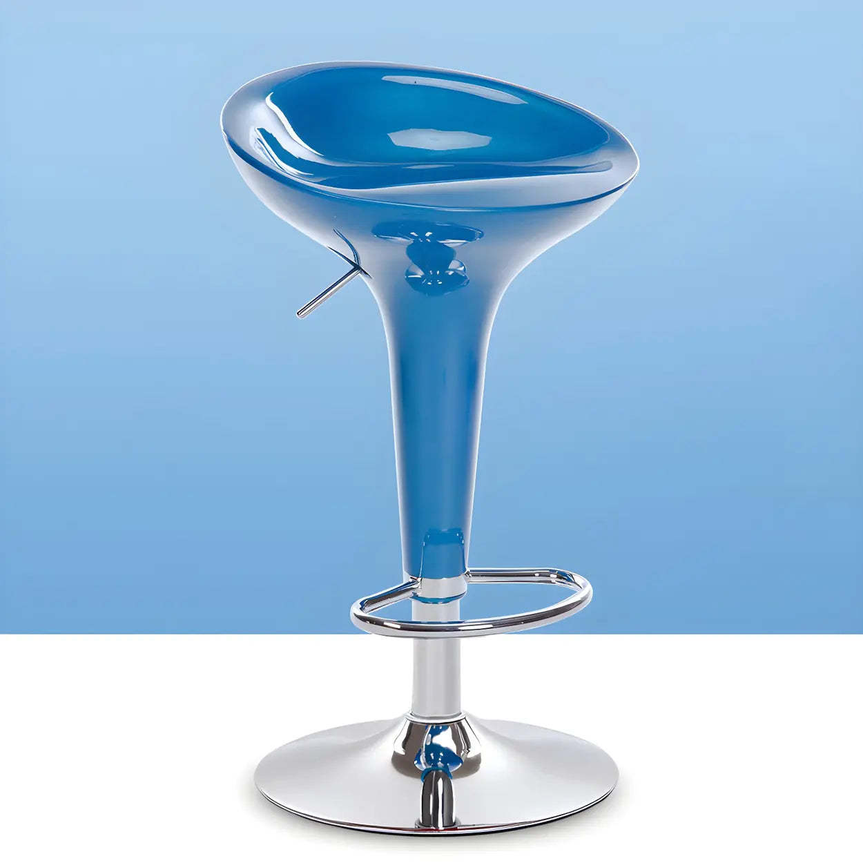 Adjustable Swivel Pedestal Bar Stool with Chrome Base