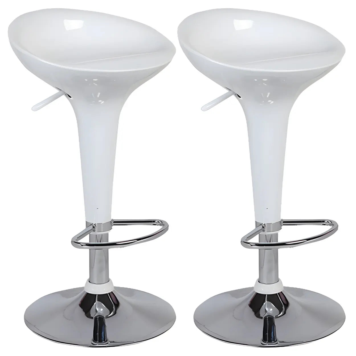 Adjustable Swivel Pedestal Bar Stool with Chrome Base