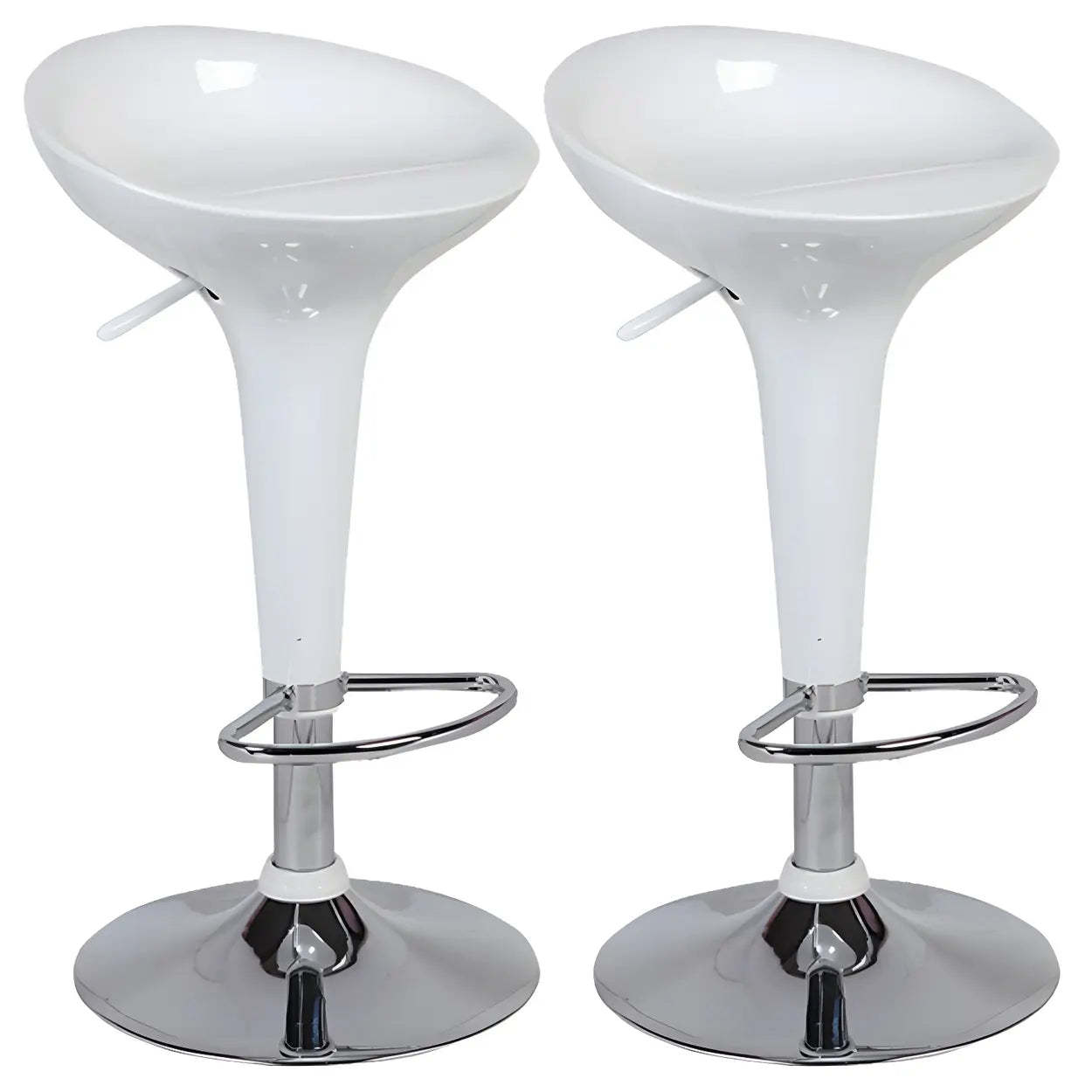 Adjustable Swivel Pedestal Bar Stool with Chrome Base