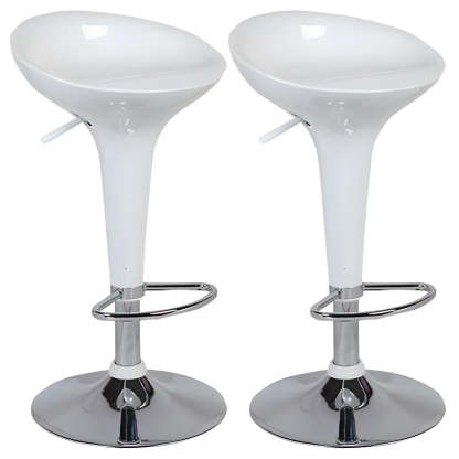 Adjustable Swivel Pedestal Bar Stool with Chrome Base