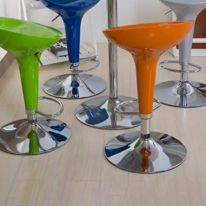 Adjustable Swivel Pedestal Bar Stool with Chrome Base